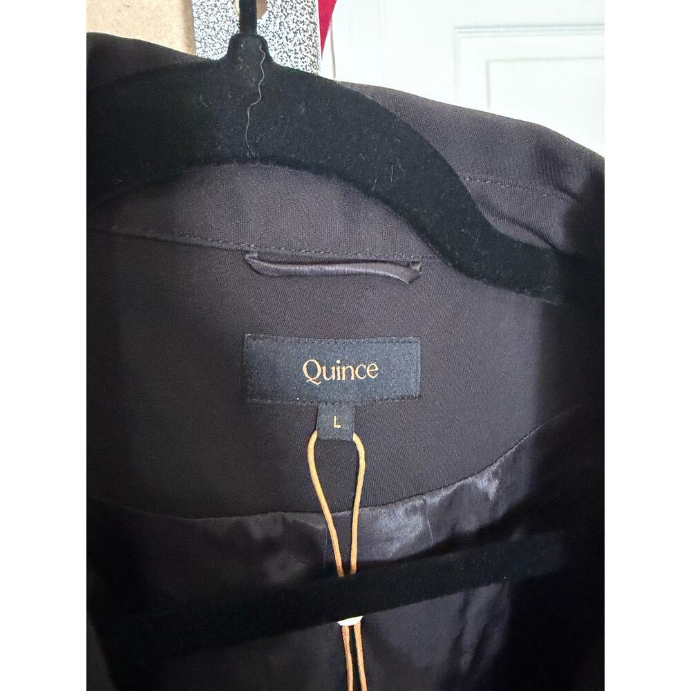 NWT Quince Stretch Crepe Cropped Jacket Black Large Quiet Luxury Capsule Travel - Picture 7 of 10